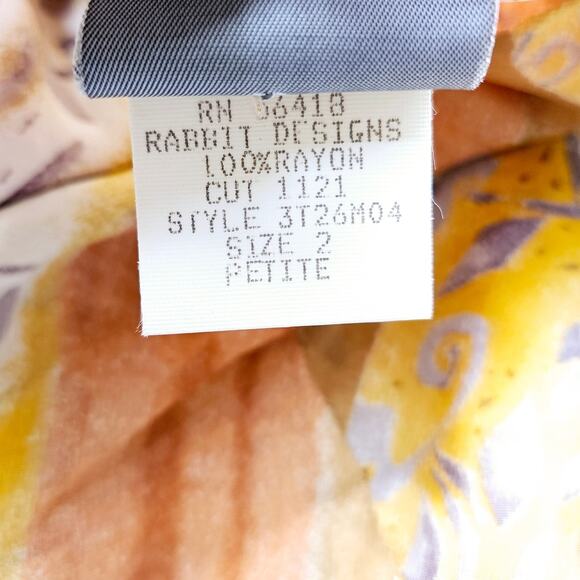 Vintage Rabbit Rabbit Rabbit Rayon Short Sleeve Maxi Dress Sheer Layered Size 2 - Picture 5 of 9